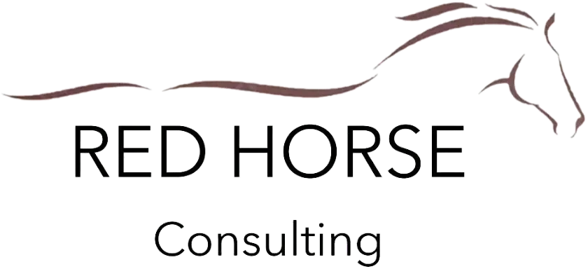 A black and white logo for dhorsing consulting